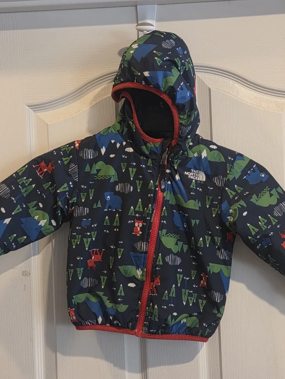 The North Face Boys 18 24 Months Reversible Jacket Trees Fox Deer Bear Hooded